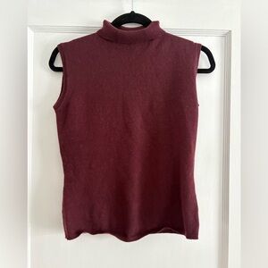 Women's Burberry 100% Cashmere Sleeveless Vest Knit Sweater Size Small
